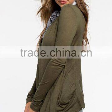 Latest Design Ladies Long Sleeve Open Front Cardigan Factory Price photo-3