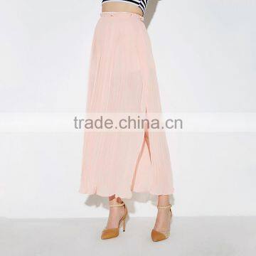 HAODUOYI Women Slit Side Chiffon Maxi Casual Skirt photo-6