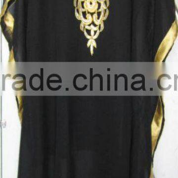 black embroidered Georgette kaftan COVER UP