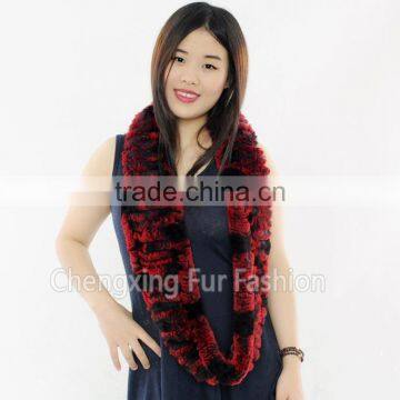 CX-S-125D Beautiful Women Real Rex Rabbit Fur Winter Fashion Lady Scarf Custom Scarf no Minimum photo-3