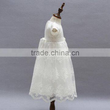 New Arrival Baby Clothes Wholesale Hot Sale Tulle Cheap 2017 Children's Boutique Short Sleeve White Summer Elegant Dress photo-4