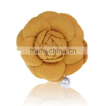 Wholesale Cheap Korean Style Brooches Handmade Girl Rose Hair Accessories Fabric Satin Flower Brooch photo-5
