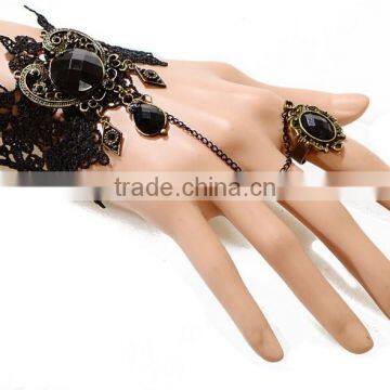 American Heart Diamond Lace Bracelet&ring Sets Antique Palace Crystal Ring Set With Bracelet photo-3
