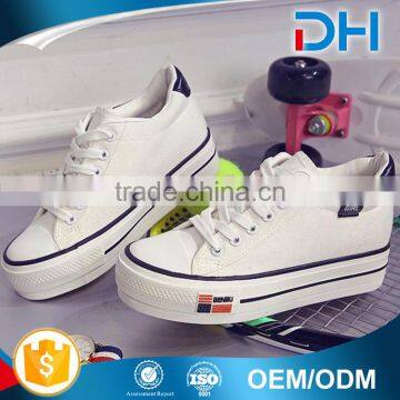 Ladies plain color increase canvas shoes wholesale