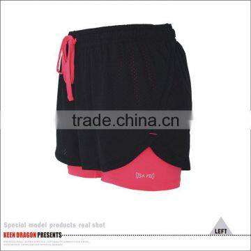 2016 New Style Double Layer Blank Yoga Pants Running Shorts photo-4