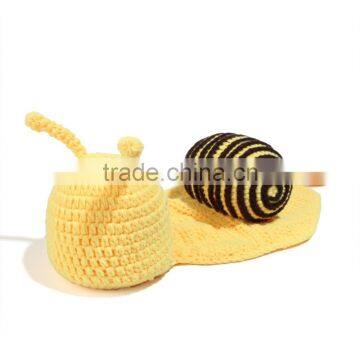 Newborn Snail Design Knitted Hat Cute Baby Kids Crochet Boutique Caps Winter Baby Clothes photo-2