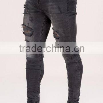 New Model Jeans Pants Ripped Hip-hop Tight Fit Stylish Jeans Casual Wear for Men photo-3