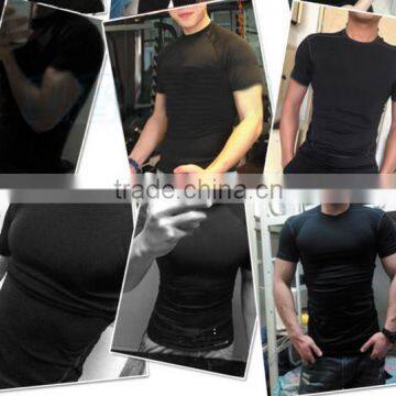 2017 New Fashion Desgin Plain Color 88%Polyester 12%Spandex Breathable Stretch Tank Top T-shirt Sport Men T Shirt photo-6