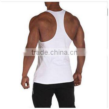 100% Cotton Racer Back Wholesale Custom Plain Mens Fitness Stringer Tank Top photo-2