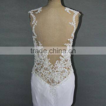 Backless White Chiffon Wedding Dress for Bride photo-4