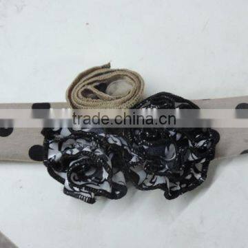 4th of July Flower Hairband Polka Dot Boutique Elastic Headband Baby Girl Cotton Hairwear Wholesale photo-4