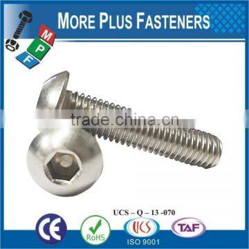 Made in Taiwan Button Head Socket Cap Screw Metric ISO 7380 Grade 10 9 Coarse Bare Steel Zinc Plated