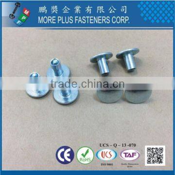 Made in Taiwan Carbon Steel C1006 Zinc Plated CR6+ Wax Oval Head Decorative Semi Tubular Rivets photo-3