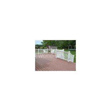 Outside Brushed Wood Plastic Composite Railing / WPC Handrails Fire-Resistant