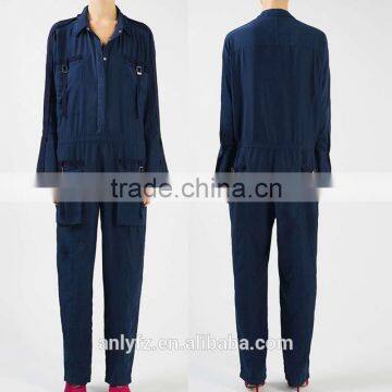 2017 Latest design ladies work suit western 100% cotton boilersuit for women