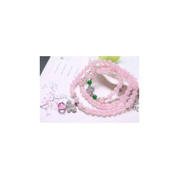 Neffly Jewelry Natural 6 mm Madagascar Powder Crystal Bracelet photo-2