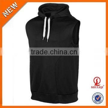 Autumn Fashion Design 95%Cotton 5%Polyester Pullover Hoodie Men Wholesale Sleeveless Hoodie