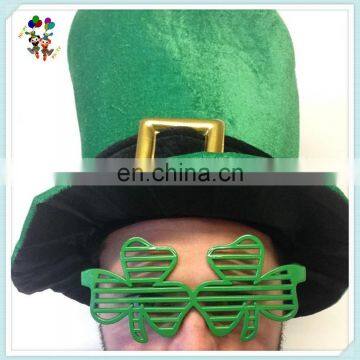 Cheap Green Plastic Shamrock St Patricks Day Ireland Party Glasses HPC-0604