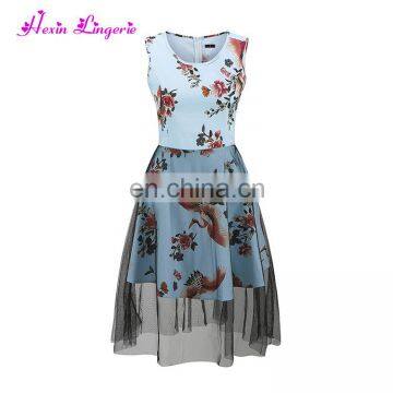 Fast Delivery light blue clothing european korean new fashion lady vintage retro dress