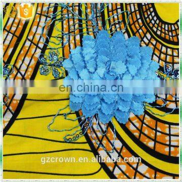 Hot Selling Wholesale French Lace Border Lace African Veritable Real Wax Print Ankara Fabric for Make ClothesH170111011 photo-3