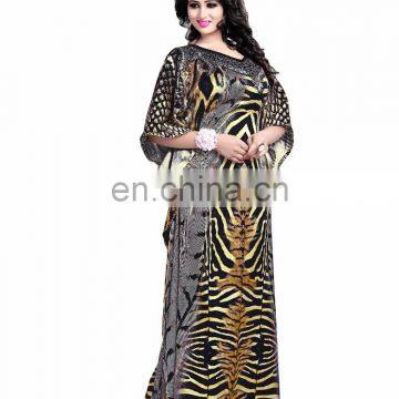 Women's Fusion Animal Print Stylish Straight Kaftan / Ankle Length Loose Straight Style Daily Wear Kurta (kaftan dress)