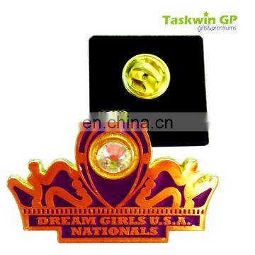 New design imitation gold crown metal pin with box Metal badge for Dream Girl USA