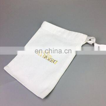 custom gold logo drawstring pouch bags dust bag with two strings