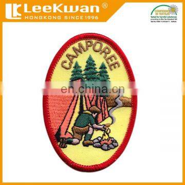 family camp project custom embroidery patch,campore embroidered sew-on patch