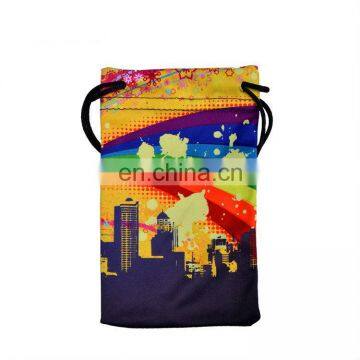 rainbow colorful custom made microfiber eyeglass pouch glasses bag