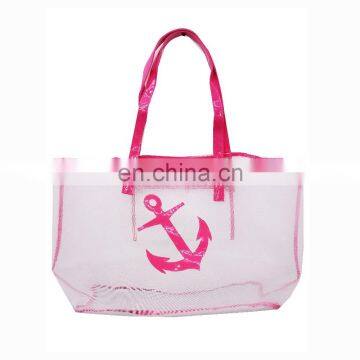 24x15 Inch Sea Life Anchor Print PVC Summer Beach Promotional Tote Bag