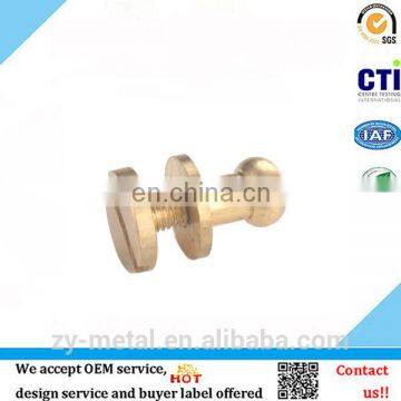 Brass M3 slotted set screw and nut for belt