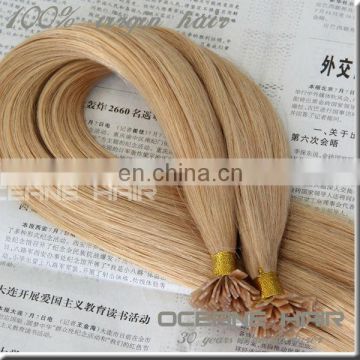 Drouble drawn high quality keratin tip human hair 8-30inch U I V tip hair /micro ring hair pre bonded hair extension