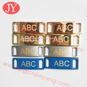 Jiayang 30*10mm Gold Color With Laser Logo Shoelace Dubrae Shoelace Charm photo-2