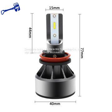 H11/H8/H9 LED Headlight Bulbs Low Beam/Fog Light With Fan,Mini Design Upgraded CSP Chips 6000K Xenon White IP67-2 Year Warranty photo-3