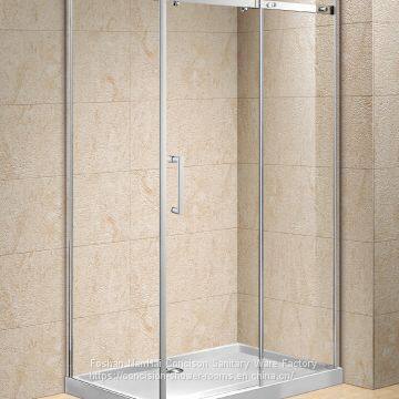 Shower room Shower enclosure Rectangle 2 fixed panels 1 sliding door