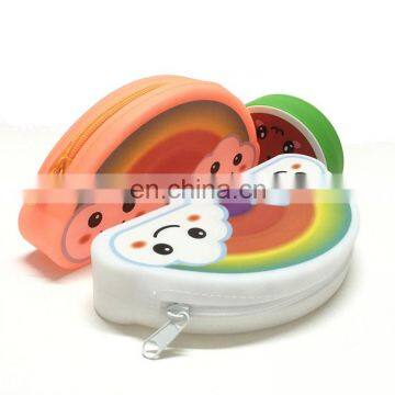 Women Gender Rainbow Shape Pencil Pen Pouch Large Change Money COIN Wallet Silicone Bags photo-2