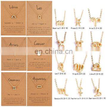 12signs Necklace for Women Cartoon Aquarius Pisces Pendant Gift Clavicular Chain Gold Silver Ethnic Bohemian Choker Necklace photo-6