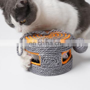 Wholesale squeaky MDF round cat sisal scratcher ball toys