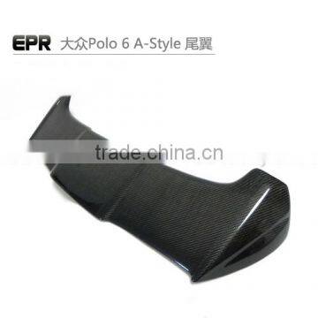 For Volkswagen Polo 6 Carbon Fiber A-Style Rear Spoiler