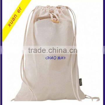 Hot selling cheap custom printed canvas drawstring bag