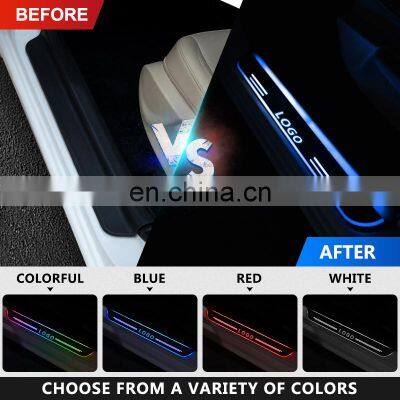 Carest LED Door Sill Streamed Light for KIA STINGER CK 2017-2020 Door Scuff Plate Acrylic Car Welcome Pedal Light Accessories