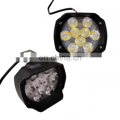 Waterproof motorcycle lighting system modified square frame work light 9 LED bulbs external motorcycle driving front spotlights