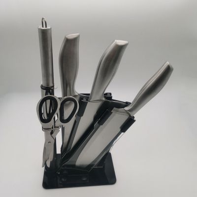 5-piece stainless steel silver color kitchen knife set with Acrylic knife holder