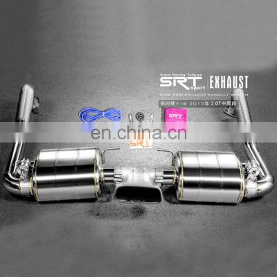 High quality exhaust system pipe for Porsche boxster/cayman 718  muffler for Porsche718 cat back with valve control and downpipe