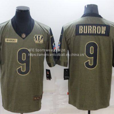 Cincinnati Bengals #9 Burrow 2021 Salute Jersey