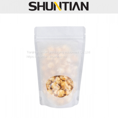 Food Packaging Bag Custom printed Laminated Rice Paper Packaging Backed Stand Up Pouches with Hang Hole