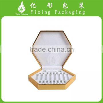 High evaluation offset hexagon PU leather box for perfume