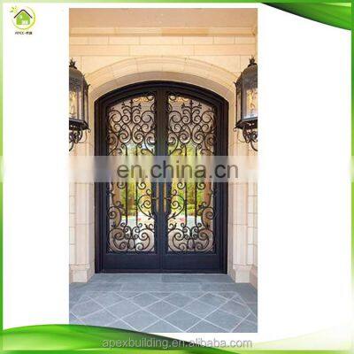 Glass Wrought Iron Front Grill Window Metal Entrance Doors Designs