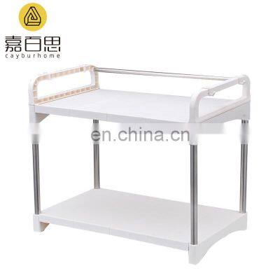 Kitchen Microwave Oven Storage Rack Shelving Unit, 2-Tier Adjustable Stainless Steel Storage Shelf photo-4