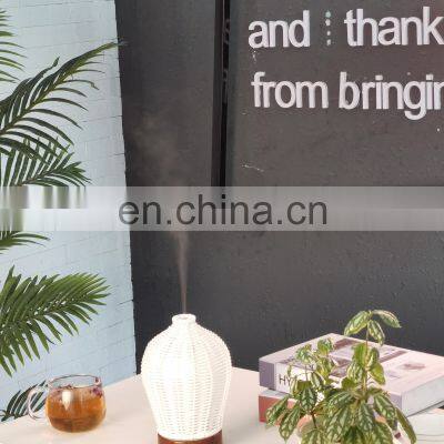 Ultrasonic Humidifier Aromatherapy Diffuser With Cool Mist Colour Changing Led Lights Wicker Aroma Diffuser Waterless Auto Off photo-5